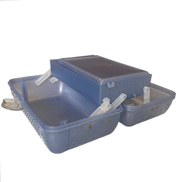Caboodles On-the-Go Girl Makeup Case Organizer with Mirror Blue Sparkle Travel - Picture 7 of 13